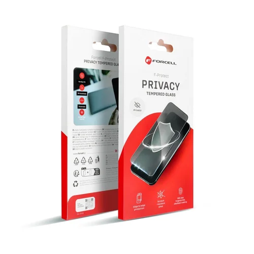 Forcell Privacy Glass apsauginis stiklas iPhone 16 Pro / 17 / 17 Pro, juodas image 1