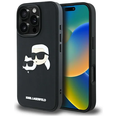Karl Lagerfeld HC 3D dėklas iPhone 16 Pro Max, juodas image 1