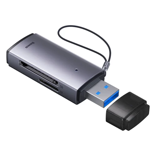 Baseus Lite SD/TF USB-A kortelių skaitytuvas, pilkas (WKQX060013) image 1