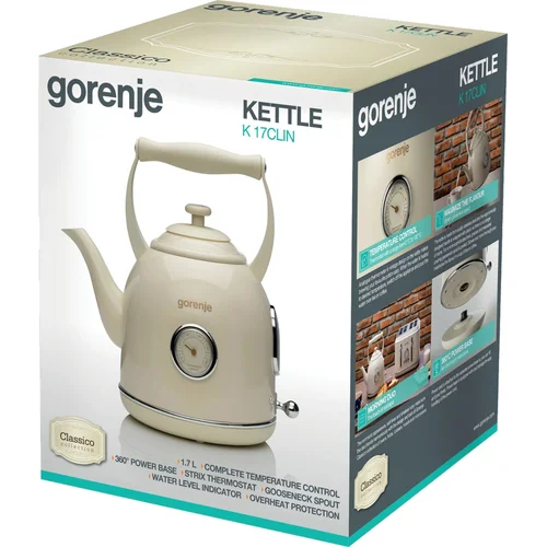 Gorenje K17CLIN elektrinis virdulys 1,7 l, kreminis image 3