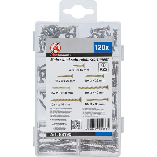 BGS technic 88190 varžtų rinkinys PZ2, 120 vnt. image 3