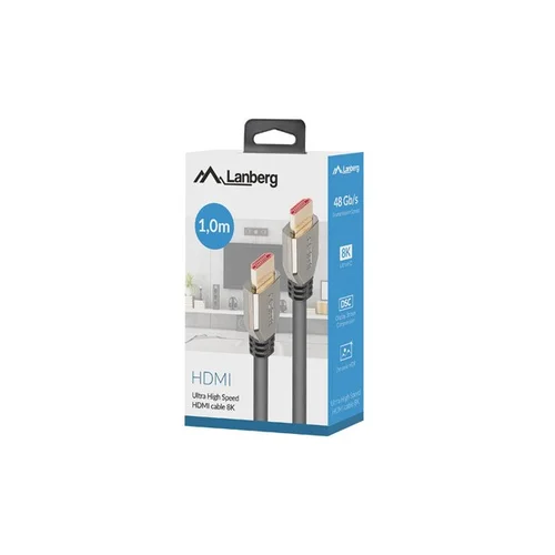 Lanberg CA-HDMI-30CU-0010-BK HDMI kabelis 1 m 8K 60 Hz image 3