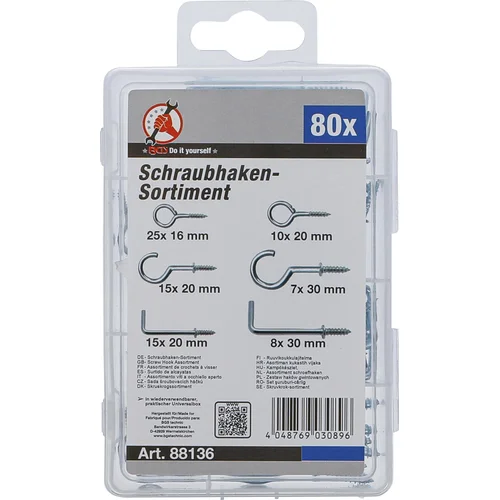 BGS technic 88136 įsukamų kilpų asortimentas, 80 vnt. image 3