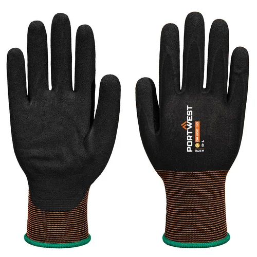 PORTWEST A375 nitrilinės grublėtos pirštinės – XS, Juoda image 3