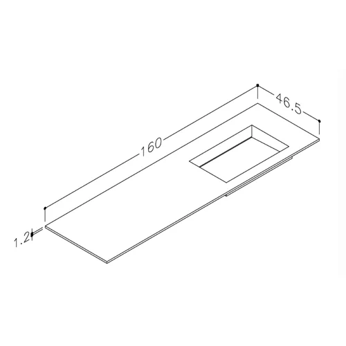 Praustuvas Kame Corian CN1600465-R-BS, 160 cm, Balta matinė image 3