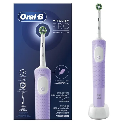 Oral-B Vitality Pro Elektrinis dantų šepetėlis, violetinis image 1