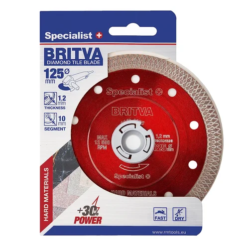 Specialist+ deimantinis diskas BRITVA, 125x1.2x22 mm image 1