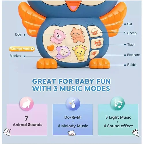 Muzikinis žaislas OWL, geltonas image 2