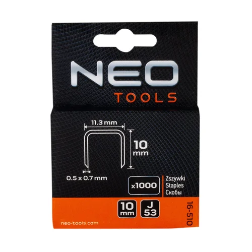 NEO kabės J tipo, 10 mm, 1000 vnt. image 2