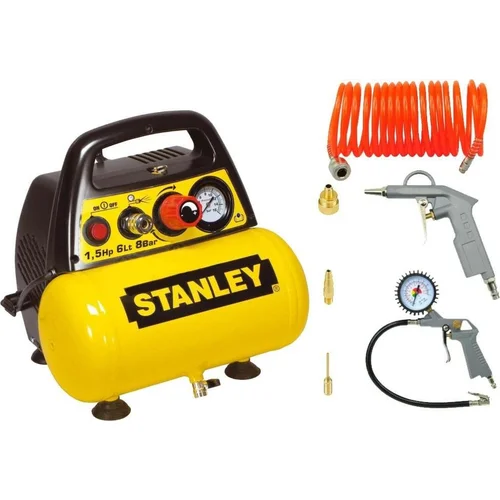 Stanley 6 l kompresorius be alyvos su pneumatiniu rinkiniu image 1