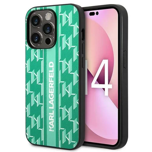 Karl Lagerfeld Monogram Stripe dėklas iPhone 14 Pro, žalias image 1