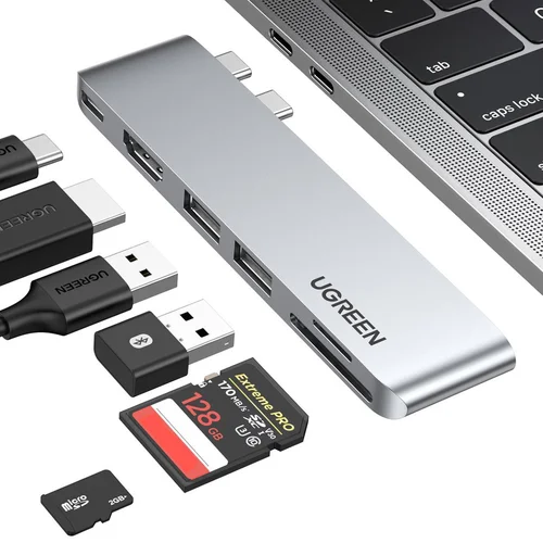 USB-C šakotuvas Ugreen CM380, pilkas image 2