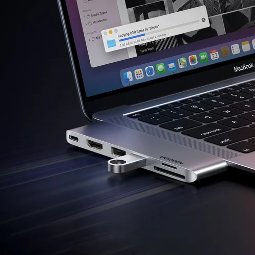 USB-C šakotuvas Ugreen CM380, pilkas image 3