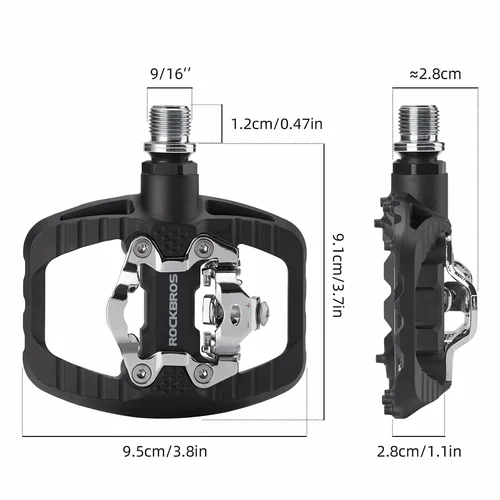 Rockbros PD303 dvipusiai dviračių pedalai, juodi image 2
