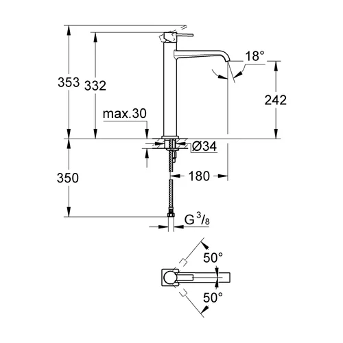 GROHE ALLURE 23403000 Praustuvo maišytuvas Chromo image 3