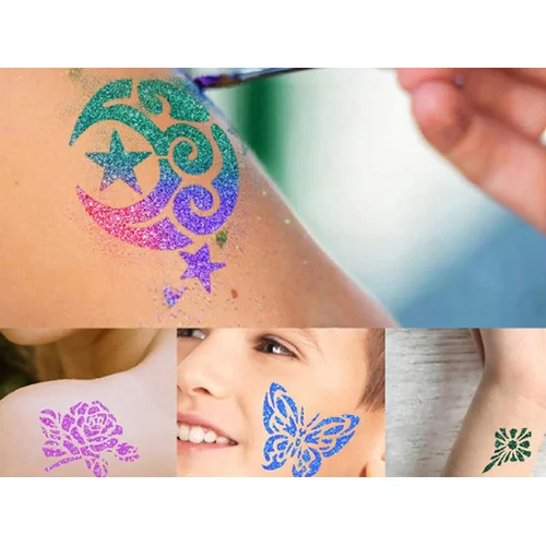ZA4785 blizgučių tatuiruočių rinkinys, 24 spalvos image 3