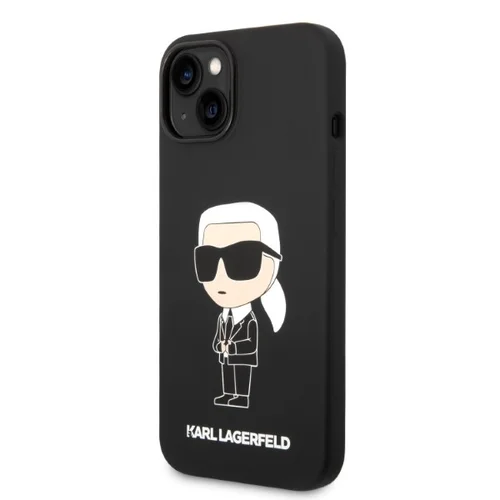 Karl Lagerfeld Ikonik silikoninis dėklas iPhone 14 Plus, juodas image 2