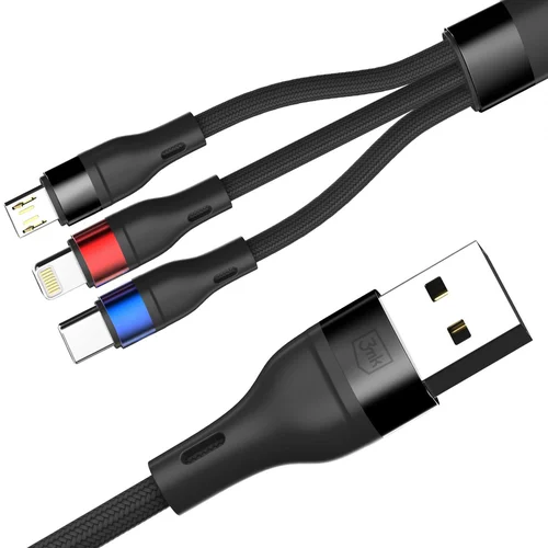 3mk Hyper Cable N-SERIES 3-in-1 kabelis 1,2 m 18 W juodas image 1