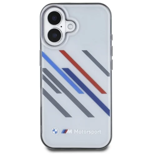 BMW Motorsport IML „Random Stripes“ dėklas iPhone 16 Plus, pilkas image 3
