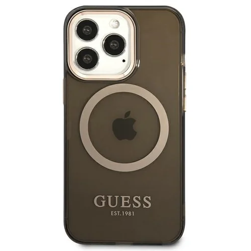 Guess auksinio kontūro MagSafe dėklas iPhone 13 Pro Max, juodas image 3