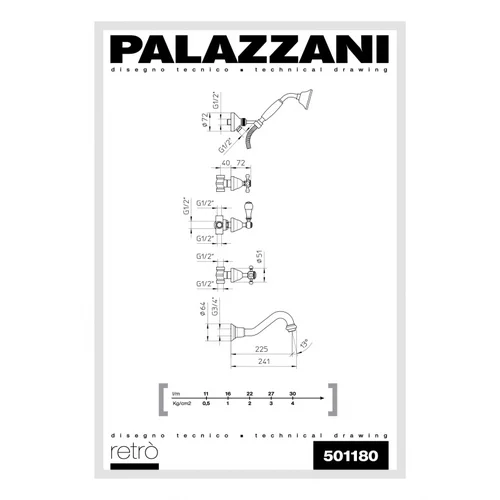 Potinkinė dušo sistema Palazzani Retro Chromas blizgus image 2