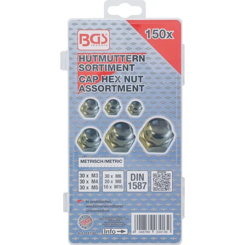 BGS technic 14130 uždarų veržlių asortimentas, 150 vnt. image 3