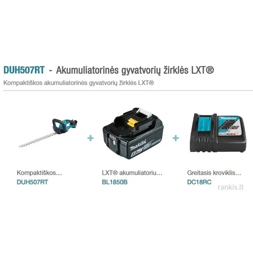 Makita LXT DUH507RT akumuliatorinės gyvatvorių žirklės, 18 V, 1x5Ah image 2