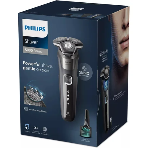 Philips Series 5000 S5887/50 pilkas šlapio ir sauso skutimo skustuvas image 3