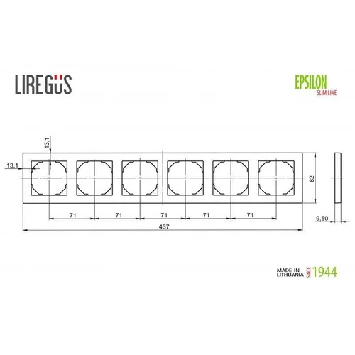 Šešiavietis rėmelis LIREGUS EPSILON, baltos spalvos image 2