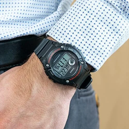 Casio W-216H-1AVEF juodas vyriškas laikrodis image 2
