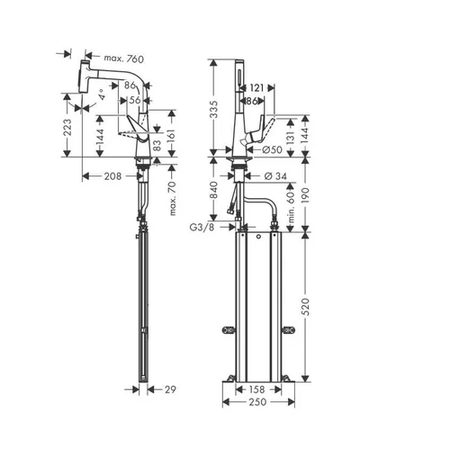 Hansgrohe Talis Select M51 73868000 virtuvinis maišytuvas Chromo image 2
