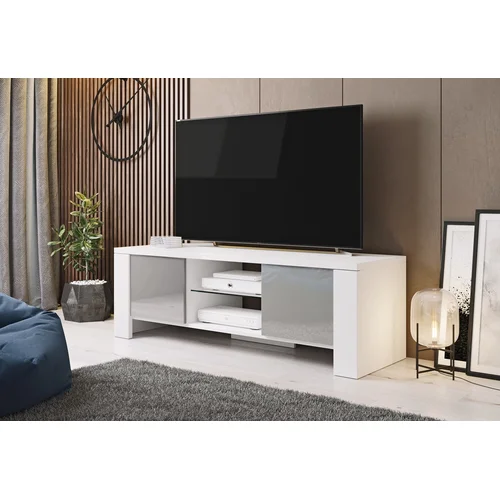 Cama WEST TV stovas 130 × 42 × 42 cm, baltas/pilkas image 2