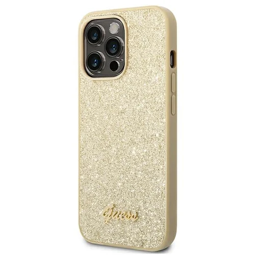 Guess Blizgučių Rašto dėklas iPhone 14 Pro 6,1 col., auksinis image 2