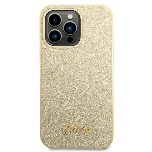 Guess Blizgučių Rašto dėklas iPhone 14 Pro 6,1 col., auksinis image 3