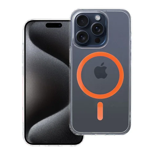 Spalvinga Drop Glue Mag dėklas iPhone 15 Pro, oranžinis image 1