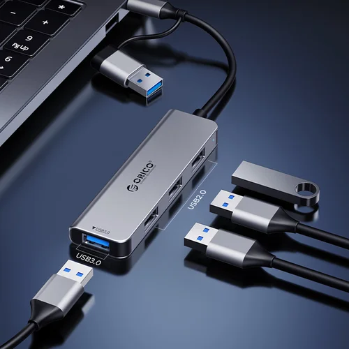 Orico YSA5-U3 USB šakotuvas, 4 prievadų, pilkas image 3