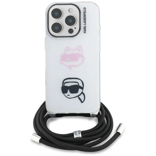Karl Lagerfeld IML Crossbody Karl&Choupette dėklas iPhone 16 Pro Max, baltas image 2