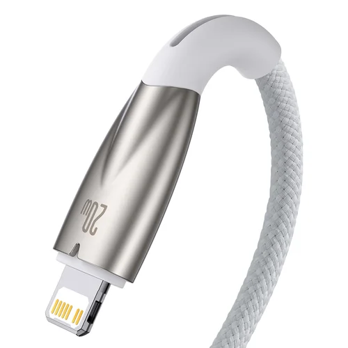 Baseus CADH000002 Glimmer Series USB-C–Lightning kabelis, 1 m, baltas image 3