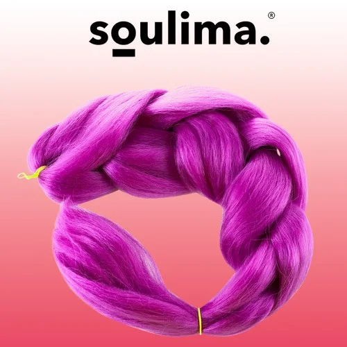 Sintetinės plaukų kasos, violetinės, 60 cm image 2