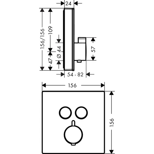 Hansgrohe ShowerSelect Glass 15738400 Termostatinis maišytuvas image 2