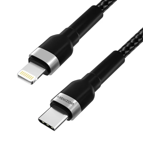 Wozinsky WNBCL1 USB-C–Lightning kabelis, 1 m, juodas image 3