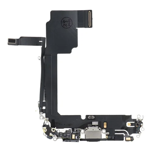 USB įkrovimo fleksas iPhone 15 Pro Max, juodas, OEM image 1