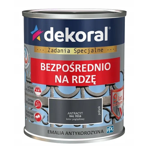 Dekoral, emalis antikorozinis | 0,65 ltr. antracitas, blizgus RAL 7016 image 1