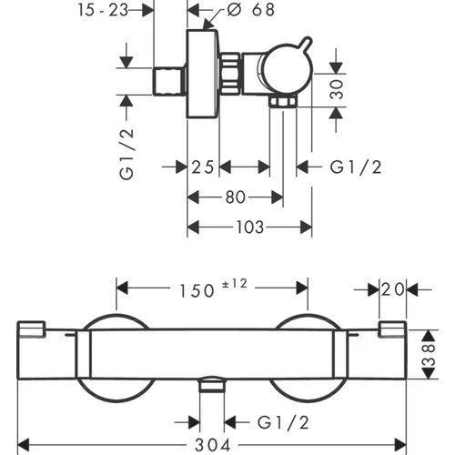 Termostatinis dušo maišytuvas Hansgrohe Ecostat 13116670 image 2