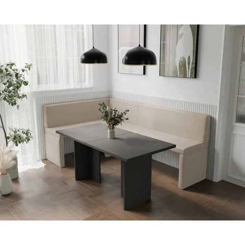 OWEN virtuvinis kampas, kairinis, 142 × 196 cm, Soft 18 smėlio image 1