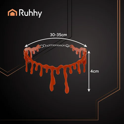 Ruhhy 26143 raudoni Helovino choker karoliai image 2