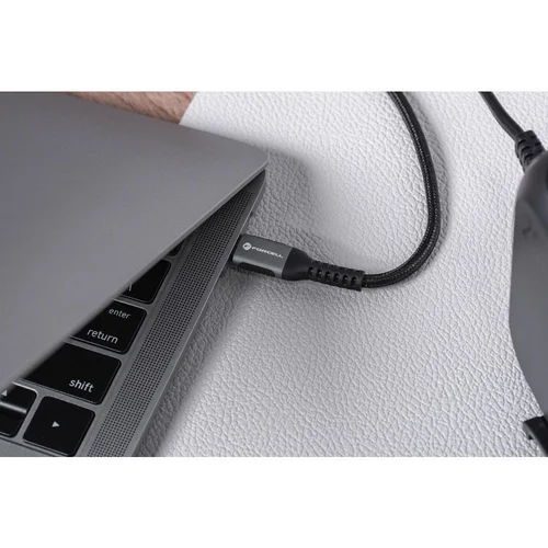 FORCELL F-ENERGY C259 Cafule USB-C–Lightning kabelis 3 m, juodas image 2