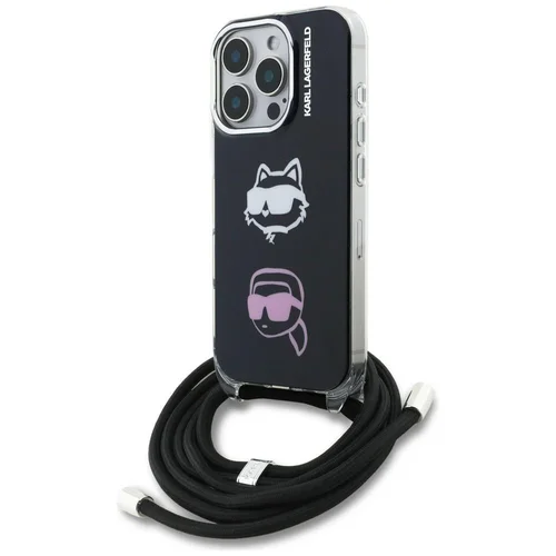 Karl Lagerfeld IML Karl&Choupette dėklas iPhone 16 Pro, juodas image 1