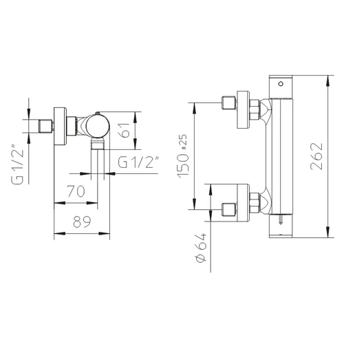 Palazzani MIDI Termostatinis maišytuvas dušui image 2
