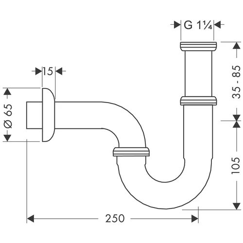 Hansgrohe 53002000 Praustuvo sifonas image 2